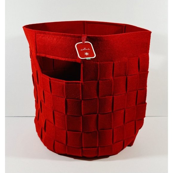 Hallmark Woven Red Felt Tote Gift Bag Christmas Holiday Large 2018 NWT Storage - Picture 1 of 13